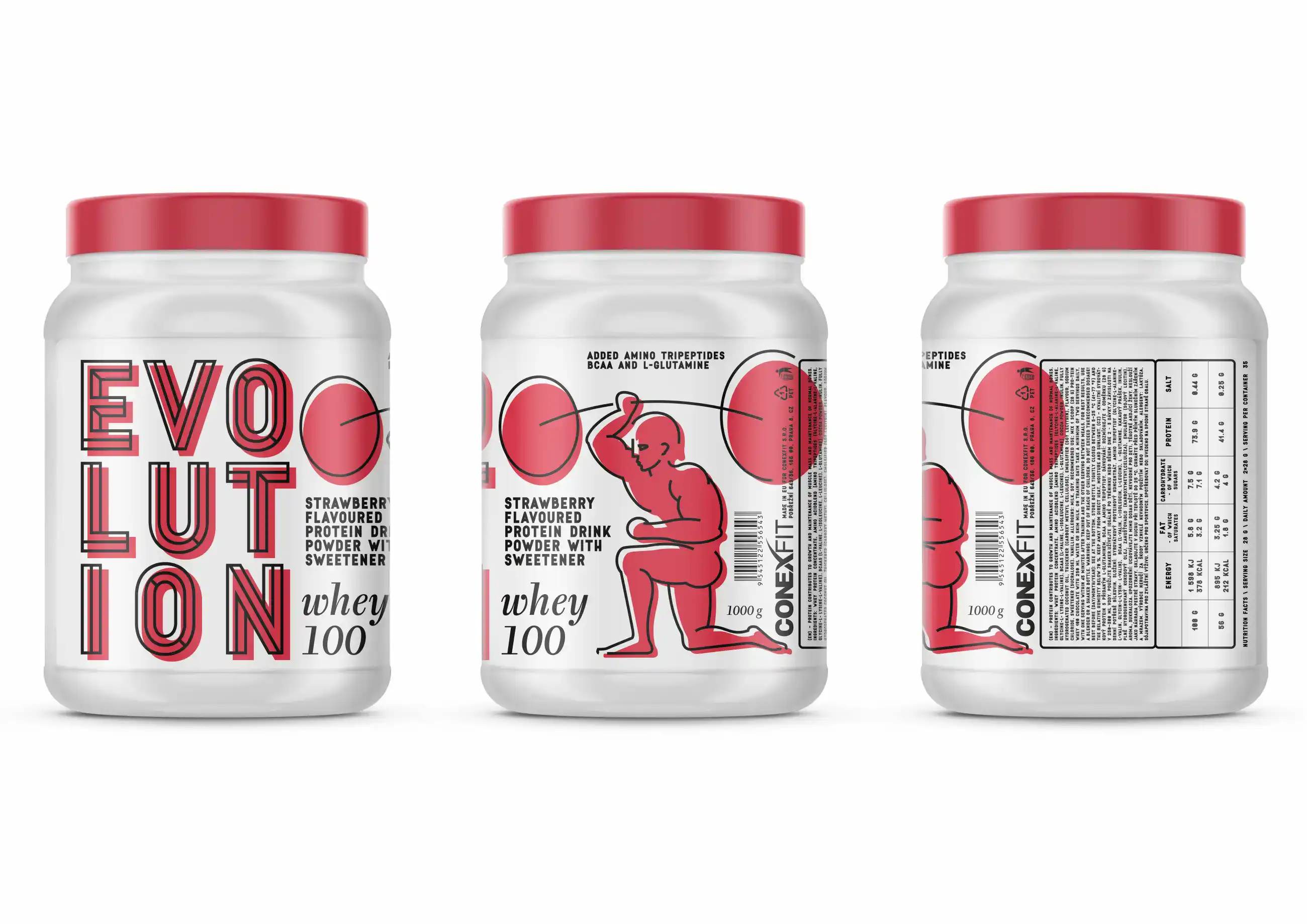 Conexfit Whey Evolution - design etikety proteinových doplňků.
