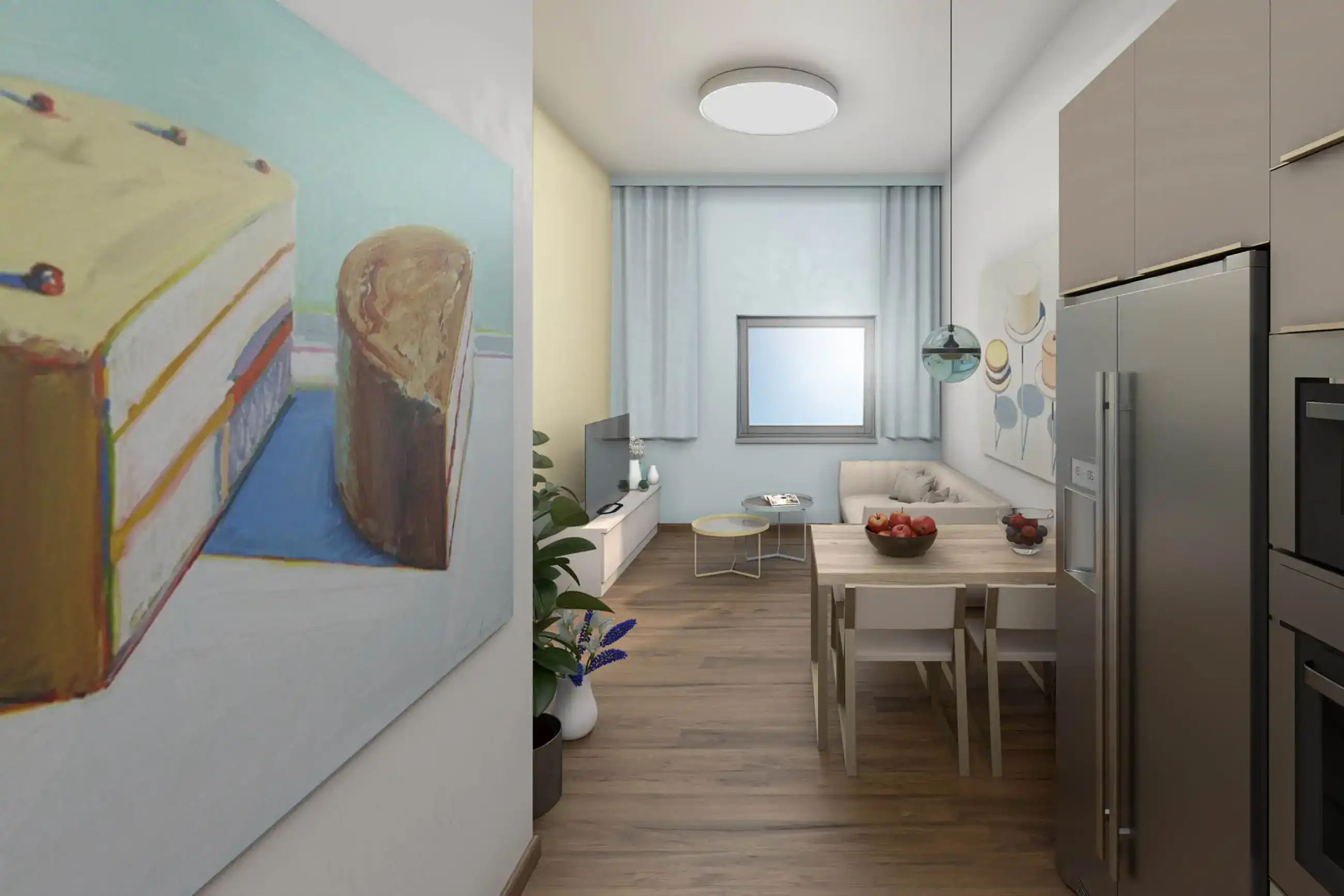 Design interiéru bytu cukrářky.
