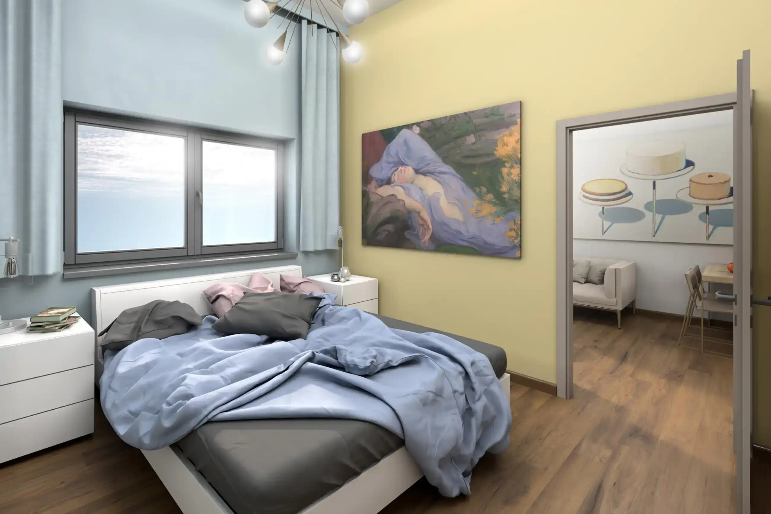 Design interiéru bytu cukrářky.