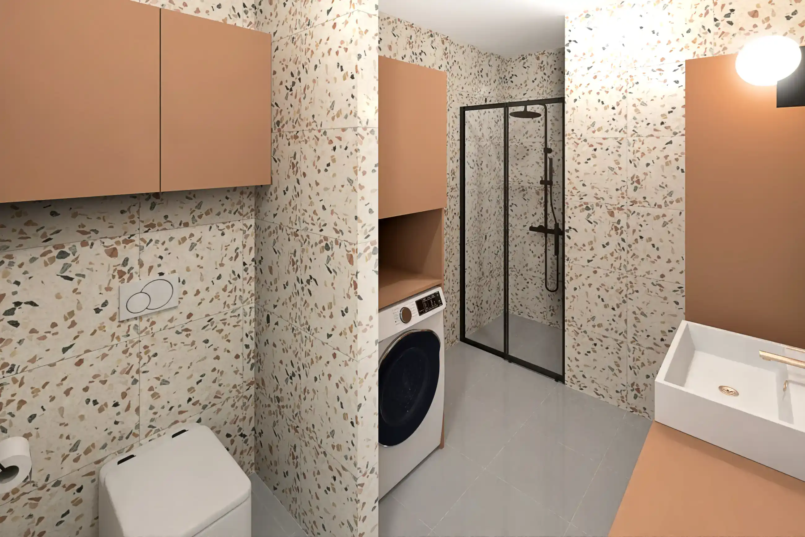 OBA DOMY design interiéru koupelny.